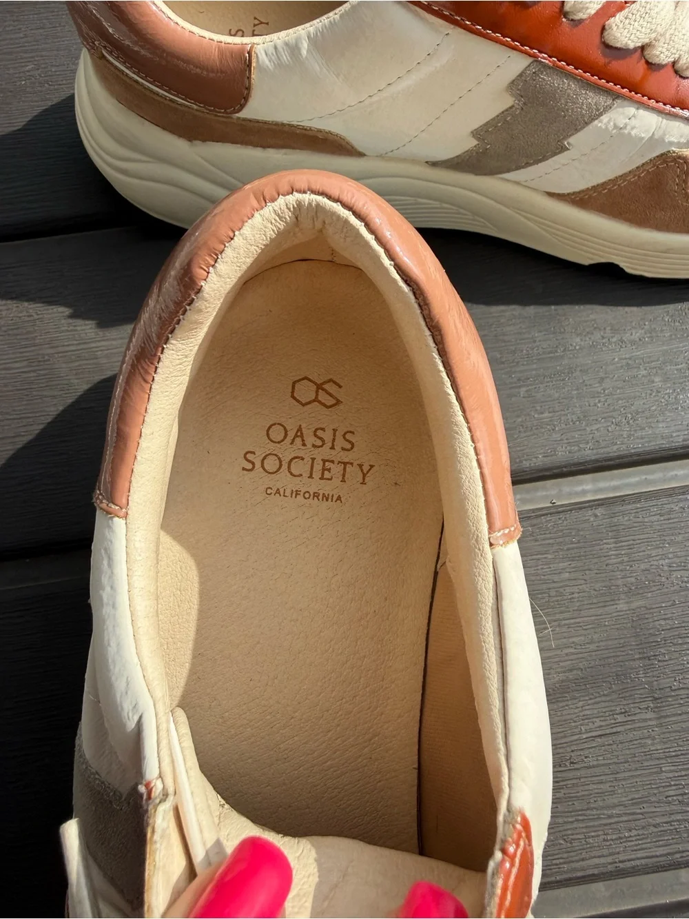 Cream & Brown Slip-On Sneaker